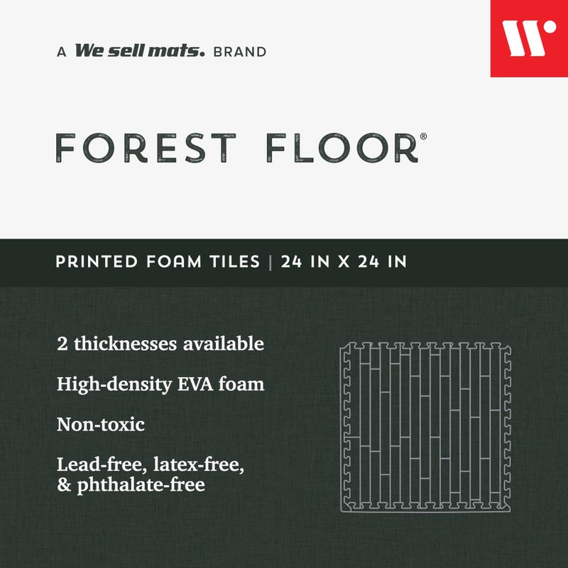 We Sell Mats Forest Floor 5/8 Inch Thick Printed Foam Tiles, Premium Wood Grain Interlocking Foam Floor Mats, Anti-Fatigue Flooring, Carbon, 24 Sq Ft - Image 2